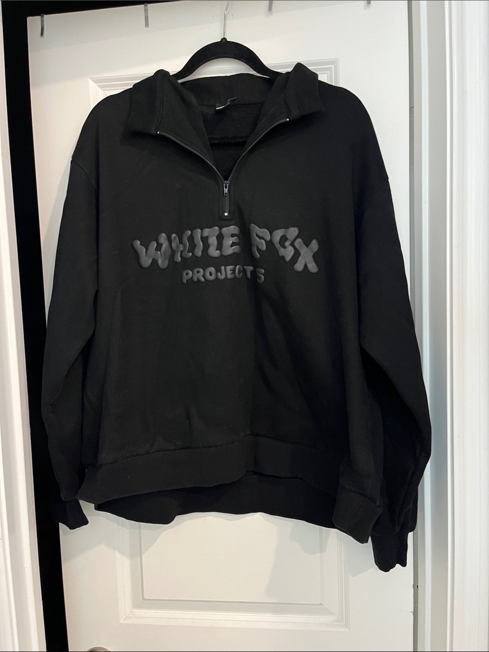White Fox Boutique Black Half-Zip Pullover Sweatshirt